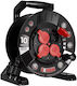 Extreme Line Reel Extension Cord 4 Sockets Ip44 16a 10m Black W-100020