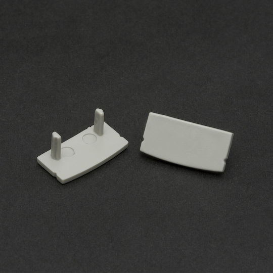 Capace Terminale Profil Aluminiu Bandă LED Compatibile 41010 Set 2 Bucăți Protecție Terminală Gri