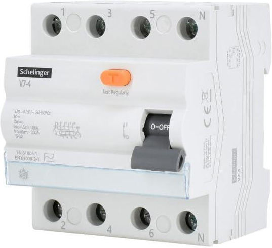 Residual Current Circuit Breaker Ac 4p 40a 30ma Schelinger A03-v7-4-40-030
