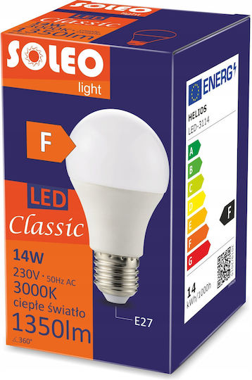 Helios LED Bulb 14W For E27 Socket And A60 Shape Warm White 1350lm