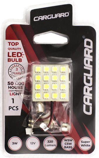 Bec Universal Led Auto W5w C5w Ba9s 12v 3w 320lm 6000k 16 Smd 5050 Canbus