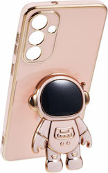 Husă Telefon 2în1 Flippy Compatibilă Samsung Galaxy S24 Ultra Husă Tpu Inclusă Suport Tip Astronaut Protecție Cameră Roz