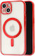 Magsafe Case Apple Iphone 14 Camera Protection Full Tpu Electroplated Colored Edges Magnetic Wireless Charging Flippy Red
