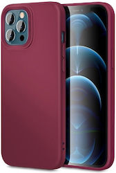 Flippy Flüssigsilikon Hülle Apple iPhone 14 Pro Max Mikrofaser-Innenraum Stoßschutz Weinrot Claret