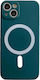 Magsafe Case Apple iPhone 11 Silikon Kameraschutz Magnetisches Kabelloses Lade Flippy Grün