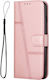 Tel1 Xiaomi Poco C65 Xiaomi Redmi 13c 4g/5g Stitching Calf Texture Buckle Book Case Pink