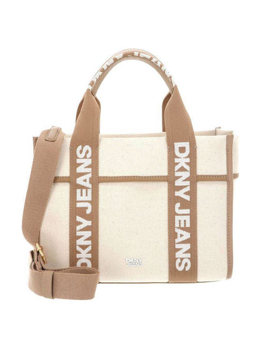 DKNY Fabric Women's Tote Handbag Beige