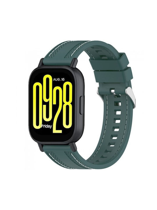 Curea Silicon 22mm Cusătură Dublă Xiaomi Watch 5 47mm Verde Măsliniu