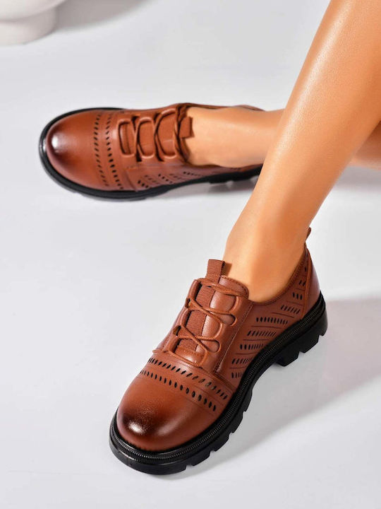 Piaodu Damen Oxfords in Braunes Farbe