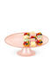 Home&Styling Collection Тортна Форма Стъклена със Стойка Розова 21x21см