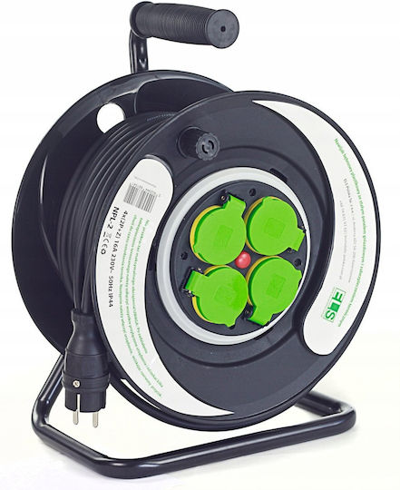Els Elektrotechnika Verlängerungskabel 20m Ow3*1.5 4x230v Ip44 T Kunststoff Trommel Feste Platte