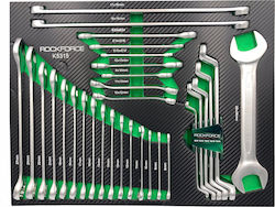 Rockforce Set Of German Type Open Curved Wrenches 31 Pieces