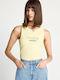 Women's Cotton Sleeveless Blouse with V Neckline Gold