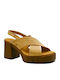 Sandale Elegante Damă Anatomici Galbene Din Piele