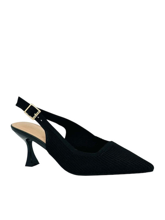 Alta Moda Leather Heels with Strap & Thin Mid H...