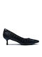 Pointed Toe Heels with Low Heel Black
