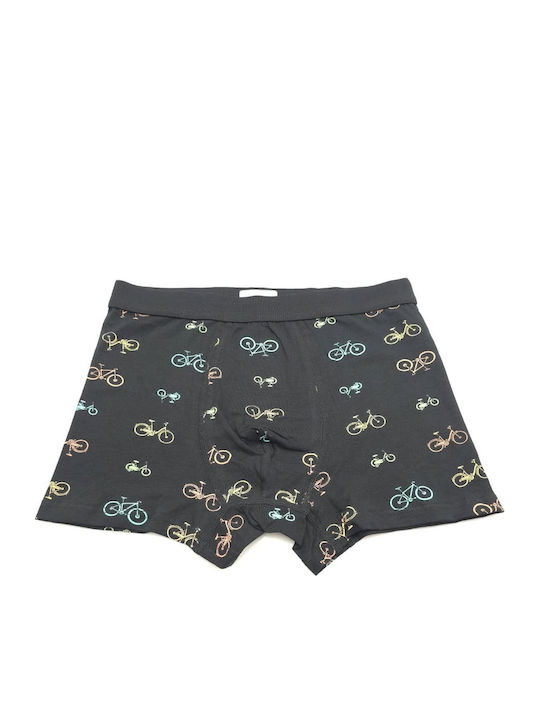 Men's Black Boxer With Printed