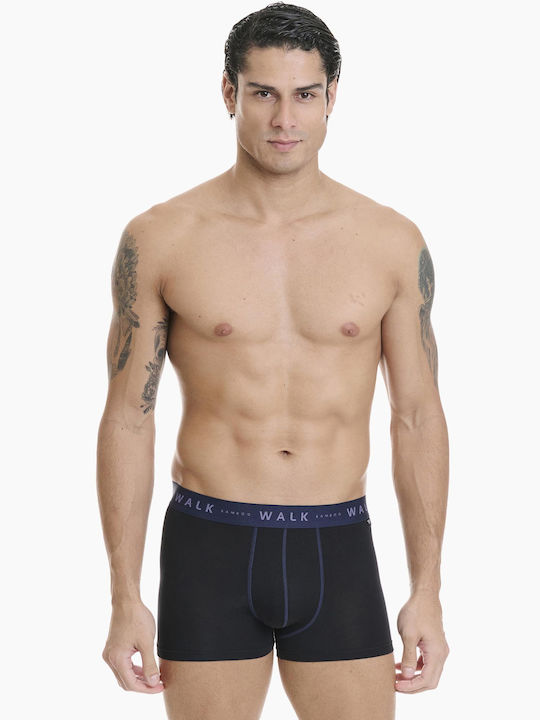 Walk Ανδρικά Μποξεράκια Μαυρο 2Pack