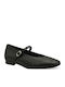 Leder Damen Ballerinas Spitz zulaufend in Schwarz Farbe