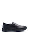 Leather Men's Loafers In Black Color