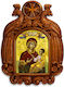 Heilige Maria Myrtiidiotissa Hölzernes Ikone mit Adler 39cm