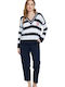 Women's Fabric Trousers Dark Blue