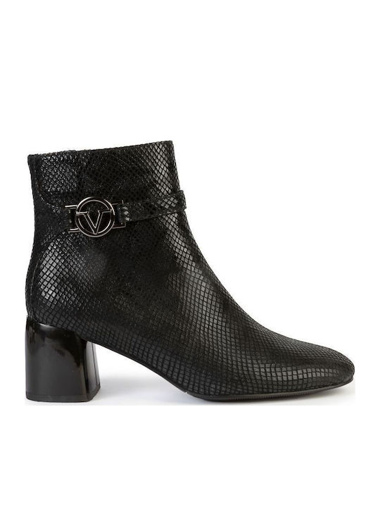 Leder Damen Stiefeletten Schwarz