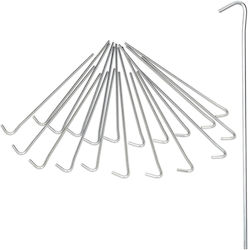Set 20 Steel Tent Pegs Relaxdays 22x2.5x0.3cm Silver