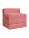 Sessel Bett Samt Rosa 200x70x63cm