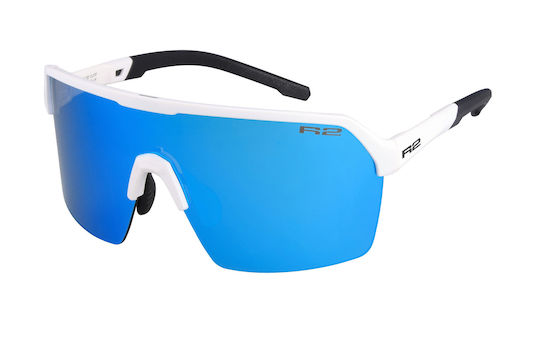 R2 Cycling Glasses with White Frame and Multicolour Lenses
