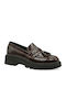 Patent Leather Women's Loafers In Burgundy Colour