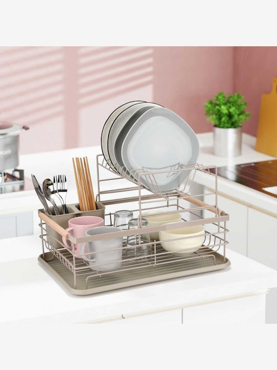 Elitehoff Στραγγιστήρι Νεροχύτη Μεταλλικό Μπεζ 43x32.5x27.5cm