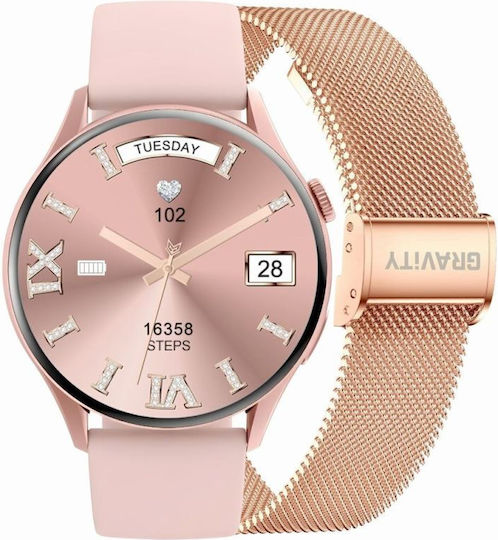 Gravity 45mm Smartwatch with Heart Rate Monitor (Rose Gold)