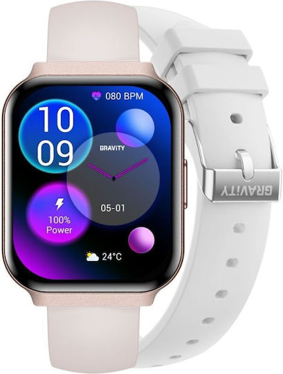 Gravity GT44-3 44mm Smartwatch mit Herzfrequenzsensoren (Rosa)