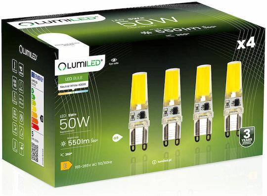 Lumiled LED Bulb 5W For G9 Socket Natural White 550 Lumen