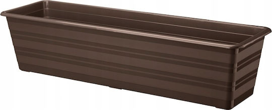 Galicja Γλάστρα Πλαστική Brown με Πιάτο 60x17x14εκ.