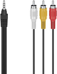 HAMA HAMA 3.5mm Male Audio Cable - 3x RCA Male Black 1.5m