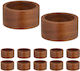 Relaxdays Wooden Brown Napkin Ring 12 Pieces