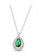 Themelidis Jewels Halskette Rosette aus Silber mit Zirkon Grüne
