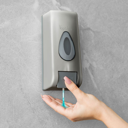 Liquid Soap Dispenser 350ml Wall-mounted Manual Pump Plastic Silver