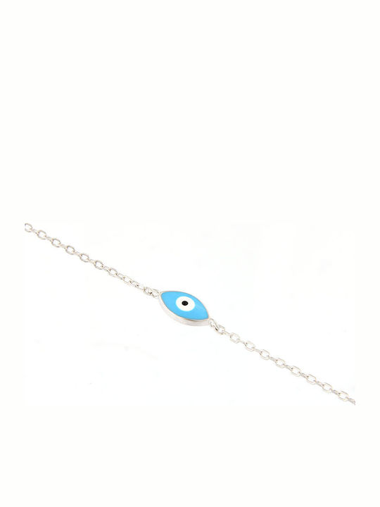 Ios Damentraegerarmband mit Auge-Design aus Silber