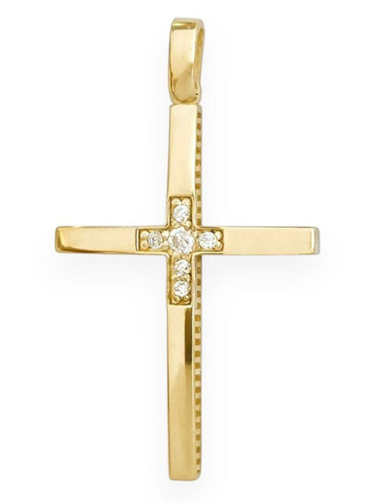Goldjewels Women's Gold Cross 9K Double Sided Without Chain