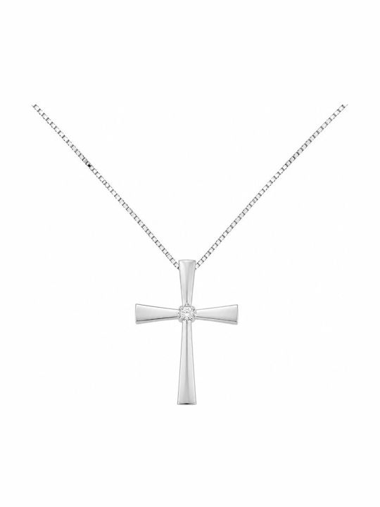 Atofio Kosmima White Gold Cross 14K with Chain