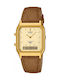 Casio Digital Men's Battery Watch with Brown Leather Strap