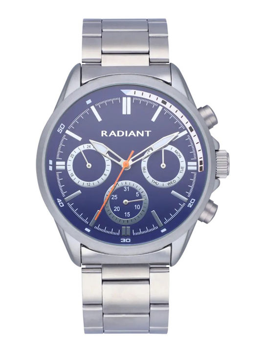 Radiant Ανδρικό Ρολόι 44mm Μπαταρίας με Μπλε Μεταλλικό Μπρασελέ