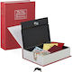 Relaxdays Large Book Safe Lock White Red Silver 27x6.5x20 Cm