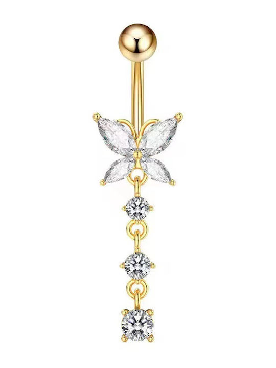 Amalfi Accessories Belly Button Piercing Earring Gold Plated Steel
