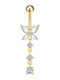 Amalfi Accessories Belly Button Piercing Earring Gold Plated Steel