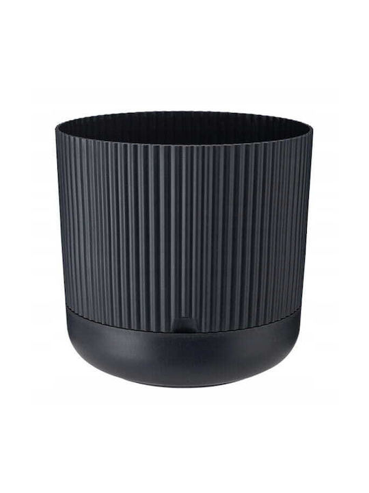 Galicja Ghiveci de Flori Din Plastic Anthracite Cu Farfurie 15x16 cm