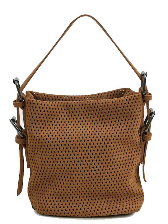 Day To Leather Women's Shoulder Bag Suede Tabac Brown